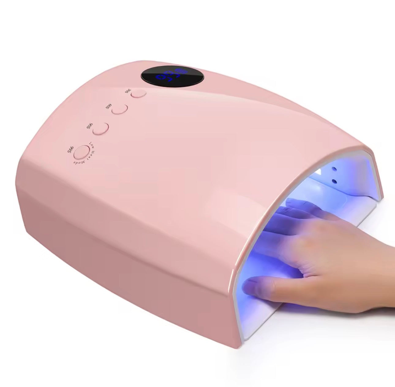Lampe à ongles UV LED Sèche-ongles sans fil rechargeable avec 4 modes de minuterie Lampe de manucure professionnelle avec batterie 7500 mAh