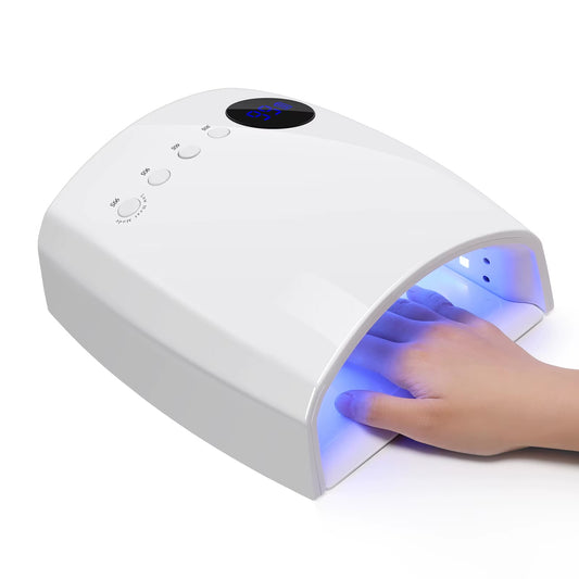 Lampe à ongles UV LED Sèche-ongles sans fil rechargeable avec 4 modes de minuterie Lampe de manucure professionnelle avec batterie 7500 mAh